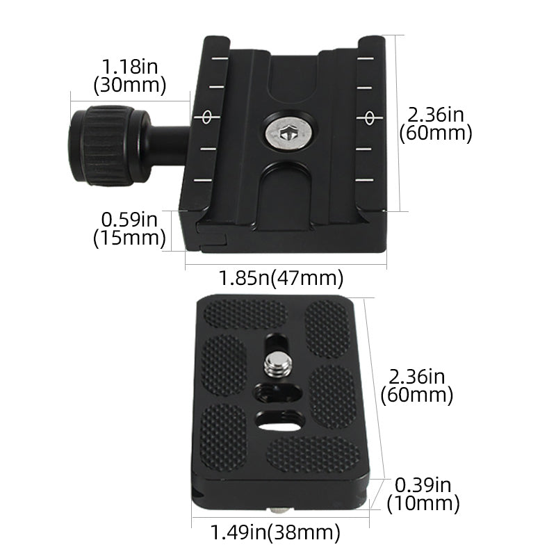 Uniqkart QR-60S Camera Tripod Quick Release Plate Aluminum Alloy Tripod Head Screw Adapter Mount