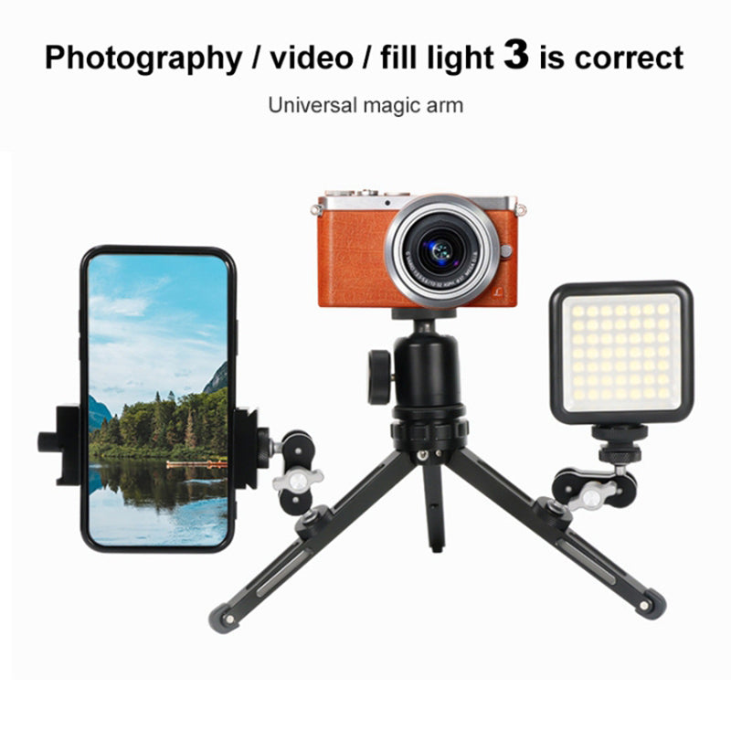 TM-2 Magic Arm with Double Ballhead 1 / 4" Screw Aluminum Alloy Magic Arm for Camera LED Light Monitor