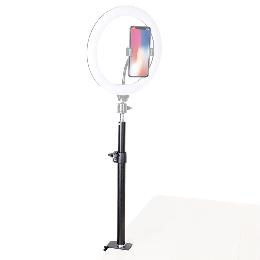 C042 Desktop Telescopic Camera Phone Holder Bracket Aluminum Alloy Clip-on Photography Fill Light Bracket