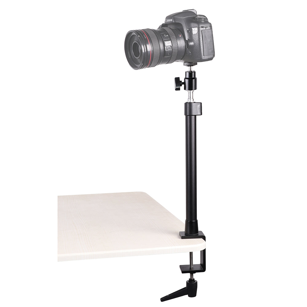 Z033 Desk Clip-on Telescopic Camera Phone Holder Bracket Aluminum Alloy Photography Fill Light Stand
