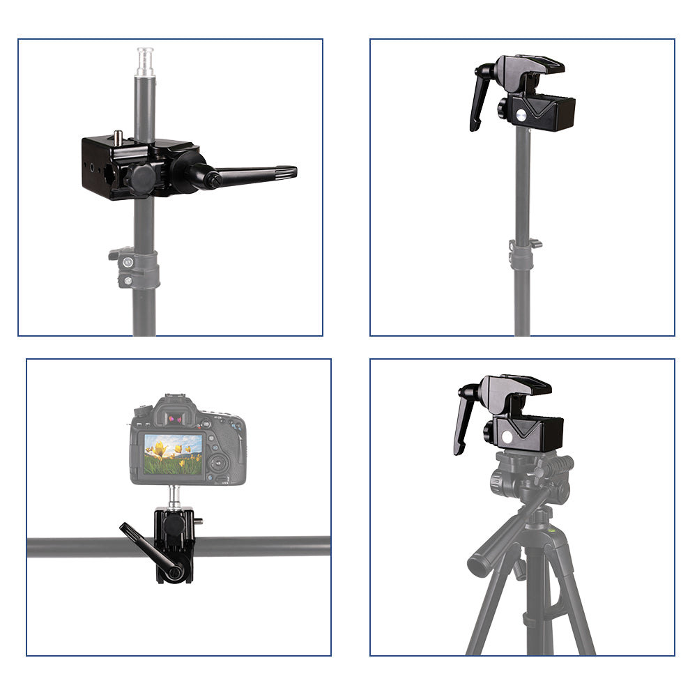 J032 Desktop Bedside Metal Camera Clamp Mount for Photography Anti-Shock Crab Clip SLR Camera Phone Mount Holder