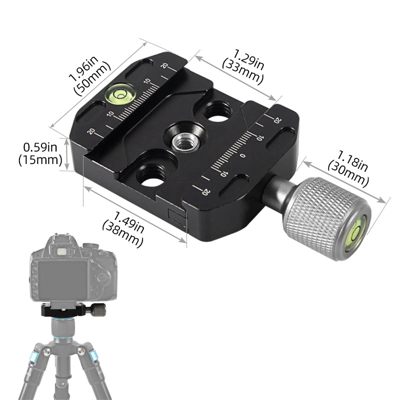 Uniqkart QR-50N Camera Tripod Quick Release Plate Base Aluminum Alloy SLR Camera Tripod Mount Adapter