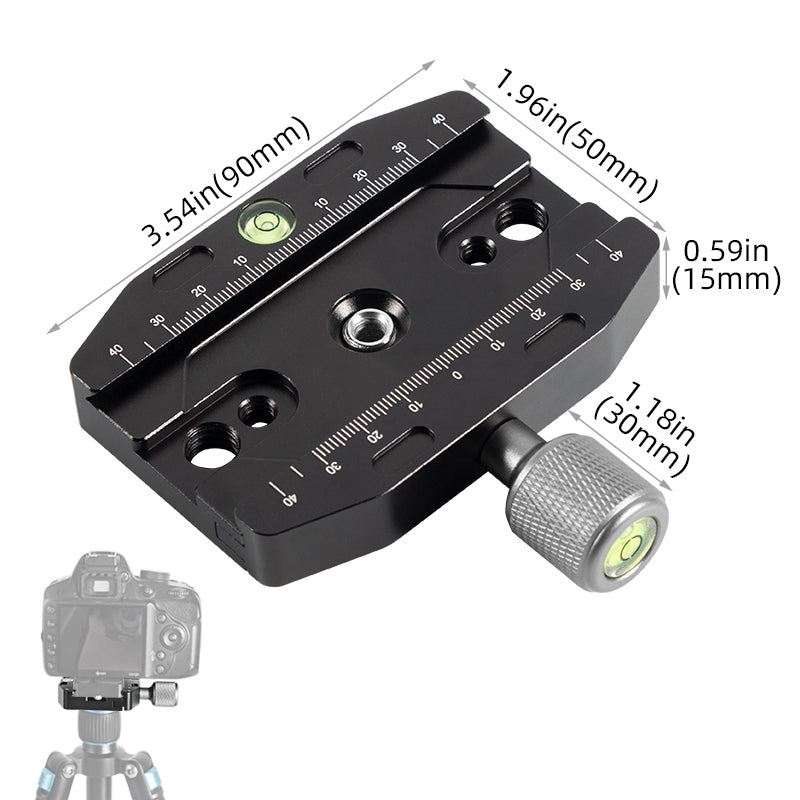 Uniqkart QR-90N Tripod Quick Release Base Plate Gimbal Clamp Adapter Clip Mount Converter for SLR Cameras