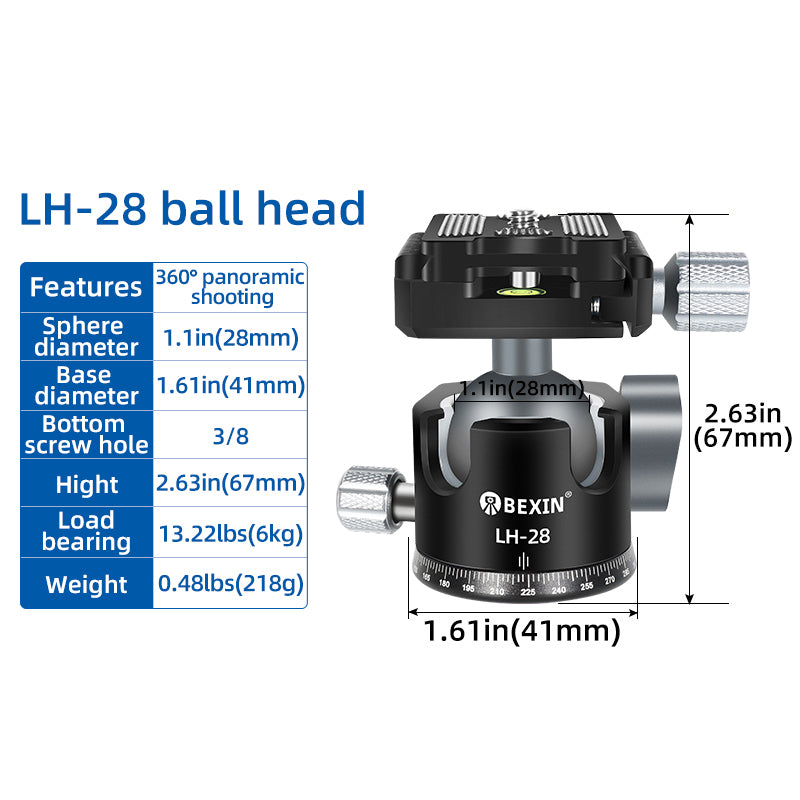 Uniqkart LH-28 360-Degree Rotary Camera Stabilizers Panoramic Damping SLR Camera Gimbal, Low Centre Gravity, Load 6Kg