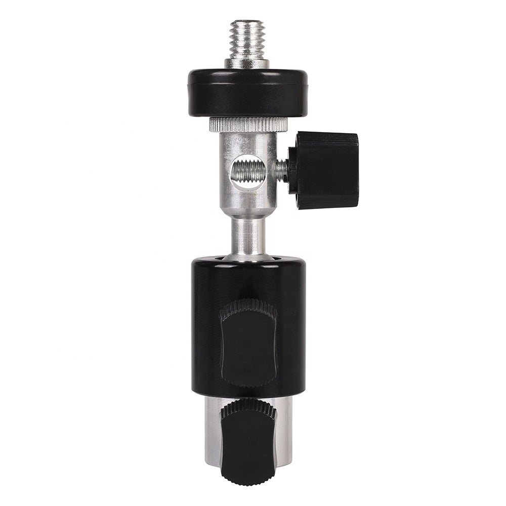 E003 Photography Reflector Holder Photo Video Studio 1 / 4" Metal Light Mount Adapter with Umbrella Hole