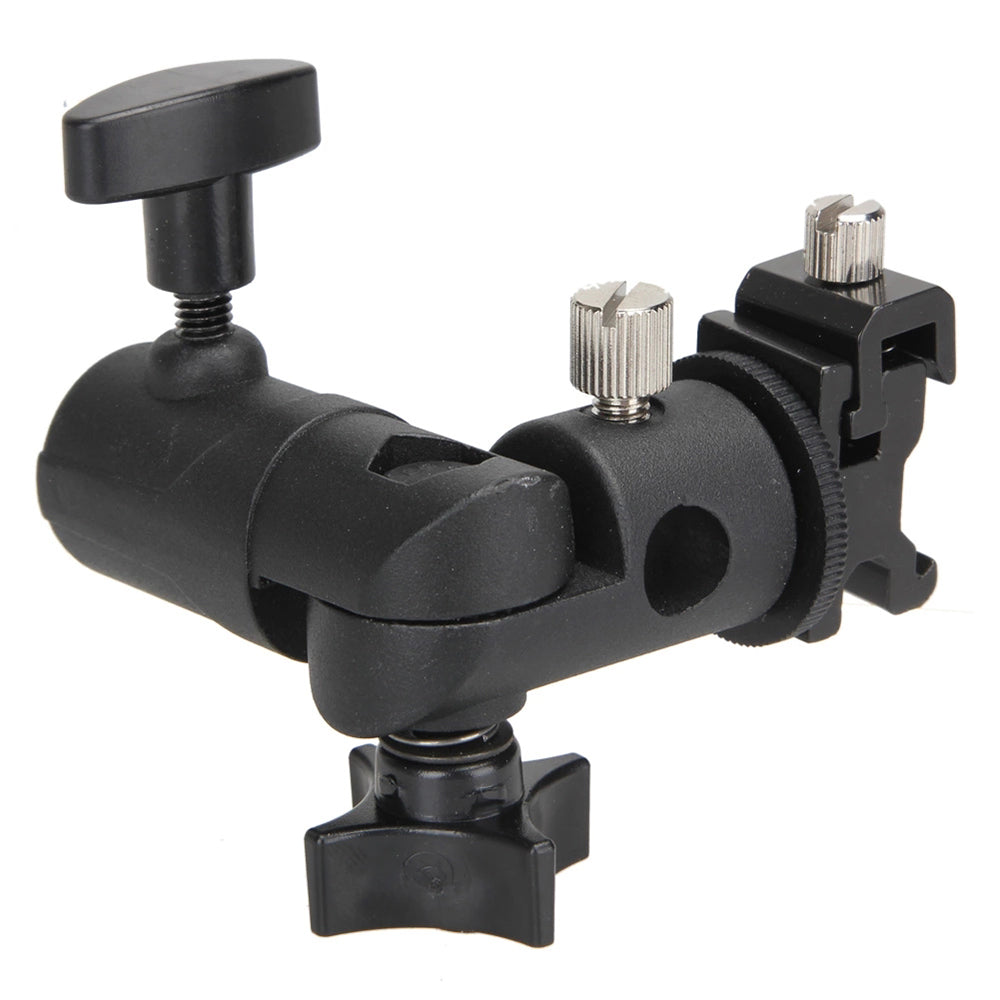 E005 Metal Flash Light Tripod Camera Mount Adapter with 3 / 8inch to 1 / 4inch Converter, Photography Reflector Holder with Umbrella Hole
