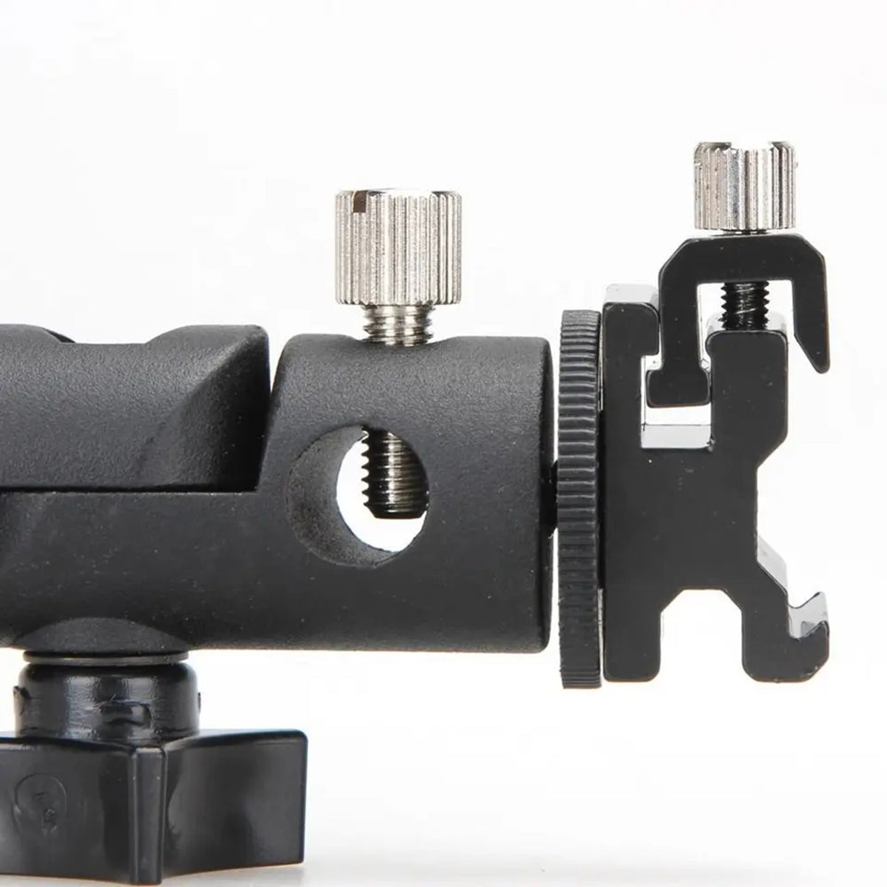 E005 Metal Flash Light Tripod Camera Mount Adapter with 3 / 8inch to 1 / 4inch Converter, Photography Reflector Holder with Umbrella Hole
