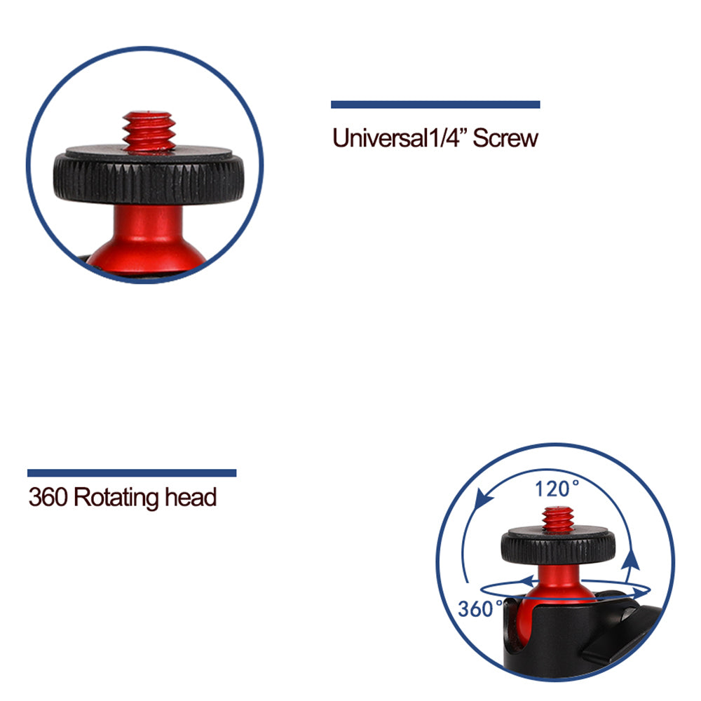 C017 For DSLR Camera Tripod Mount Holder Aluminum Alloy 360 Degree Rotating Ball Gimbal Mount Adapter with 1 / 4inch Screw