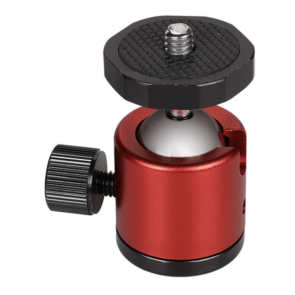 I013 360 Degree Rotation 1 / 4" Swivel Mini Ball Head Tripod Mount for DSLR Camera Camcorder - Red