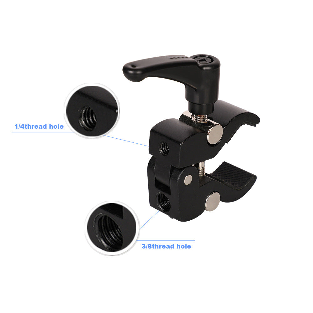 J025 Crab Clamp Super Clamp with 1 / 4" 3 / 8" Thread for DSLR Rig LCD Monitor LED Light Tripod Magic Arm