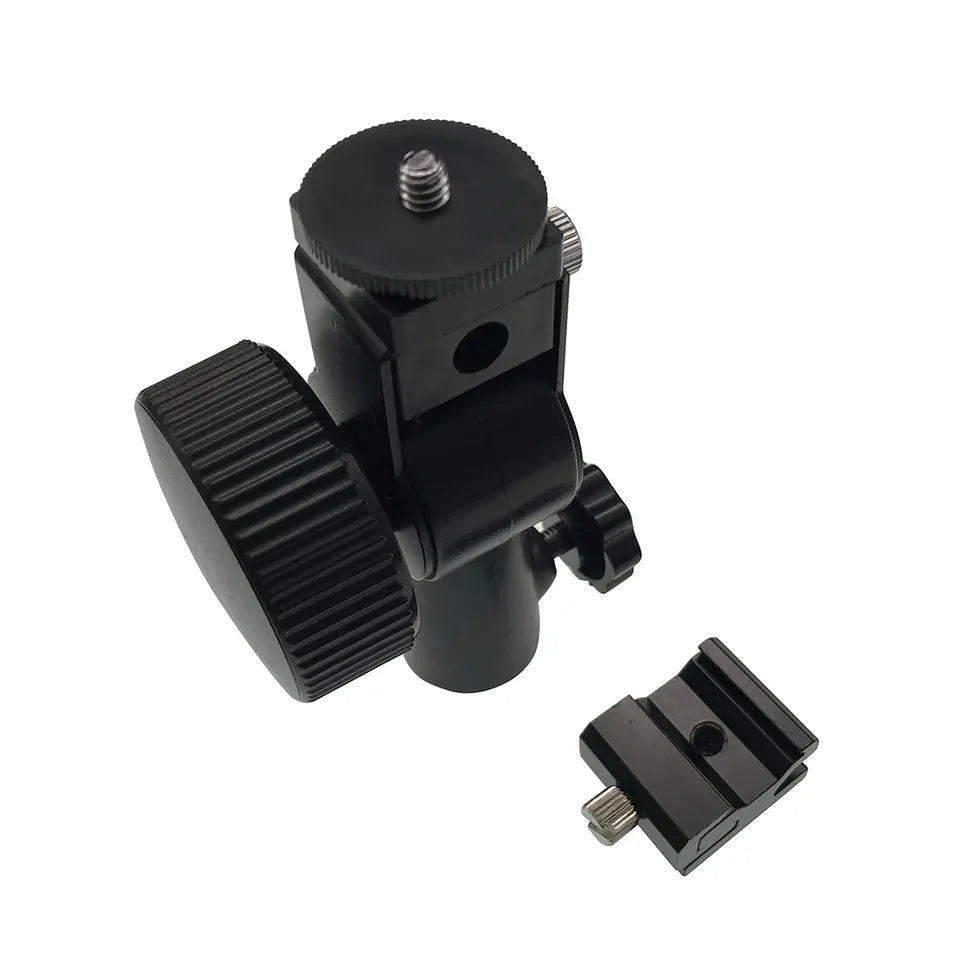 E037 Aluminum Alloy D Type Flash Shoe Umbrella Holder Mount Light Stand Swivel Bracket