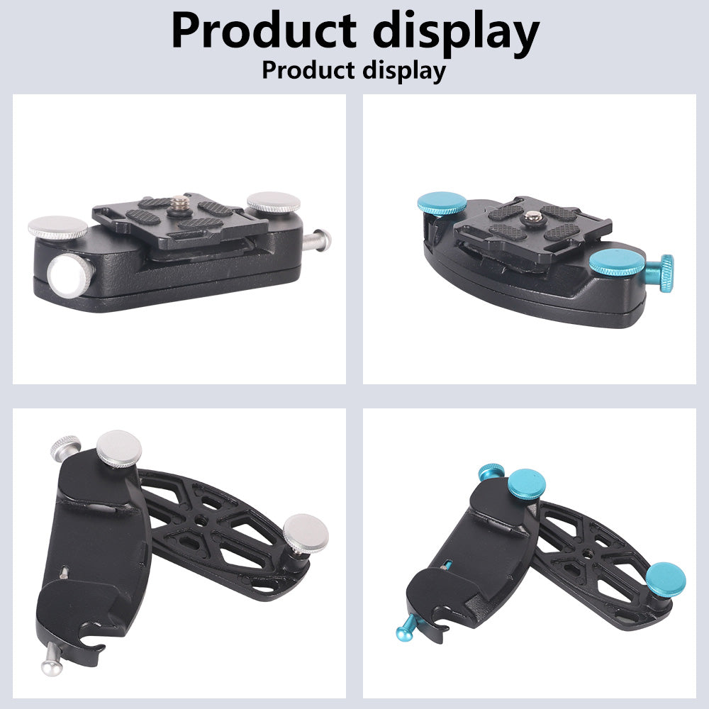 Z026 Aluminum Alloy 1 / 4 Screw Quick Release Plate Backpack Belt DSLR Camera Mount Buckle - Blue