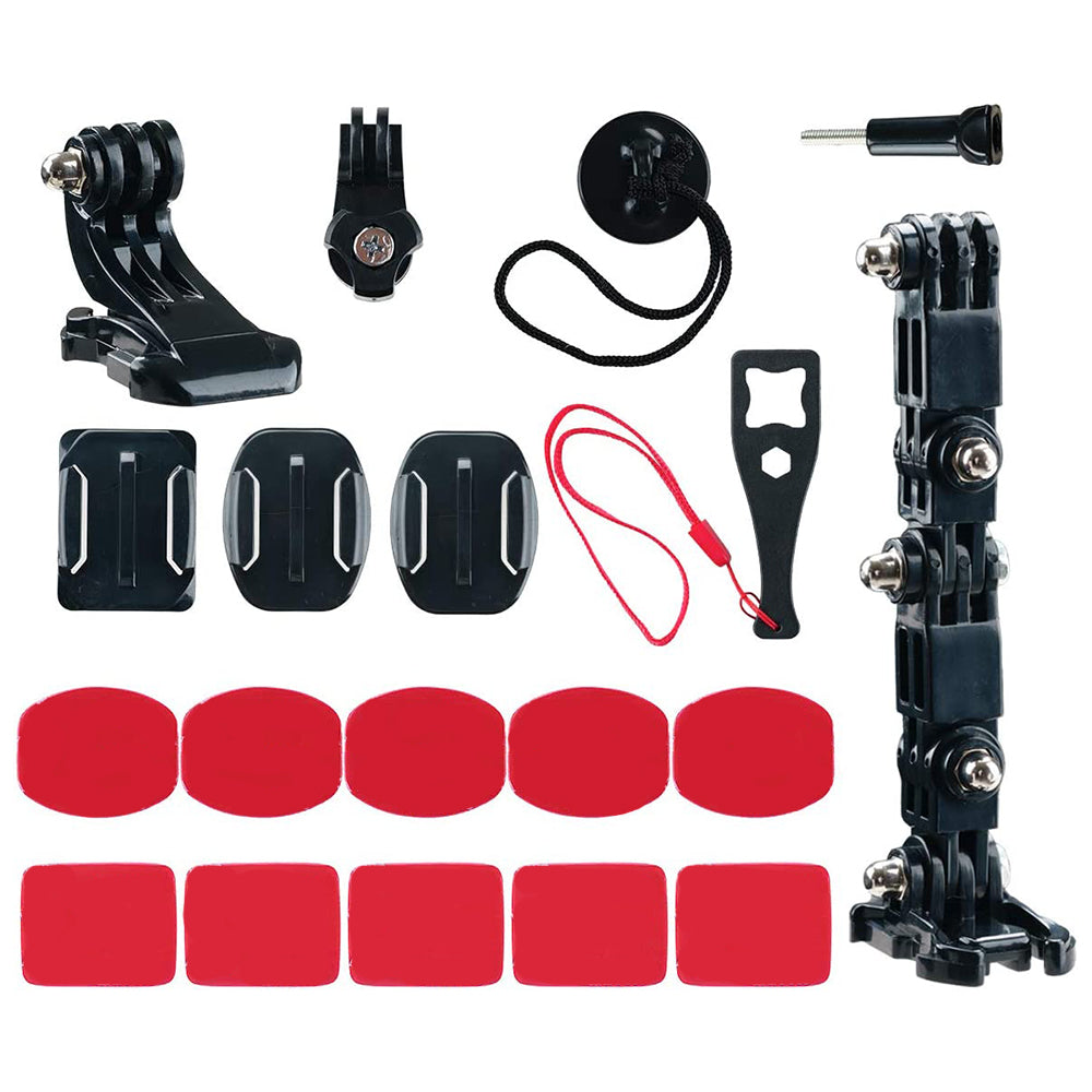 19-in-1 for GoPro Action Camera Motorcycle Helmet Chin Mount Bracket Accessories Set