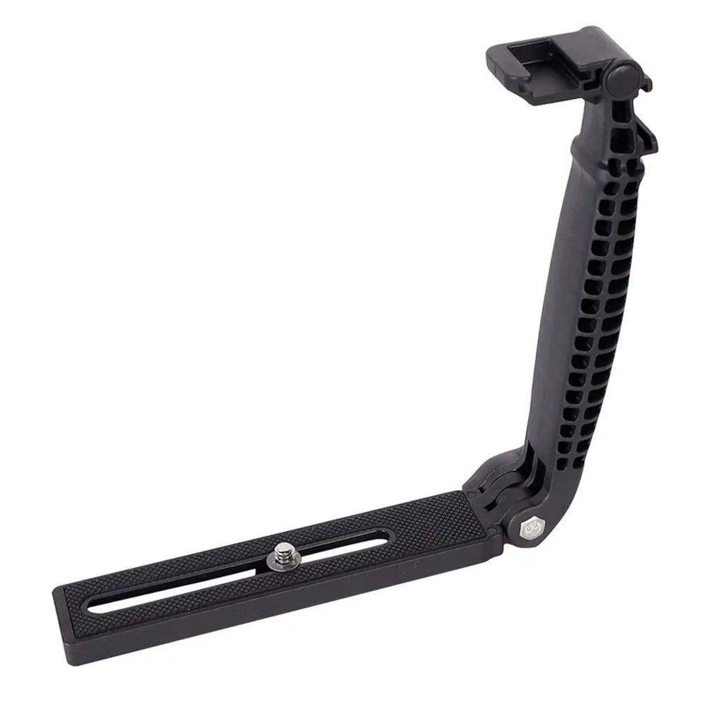E016 Photography Video Flash SLR Camera Grip L-Shape Bracket Holder with Extend Cold Shoe Interfaces