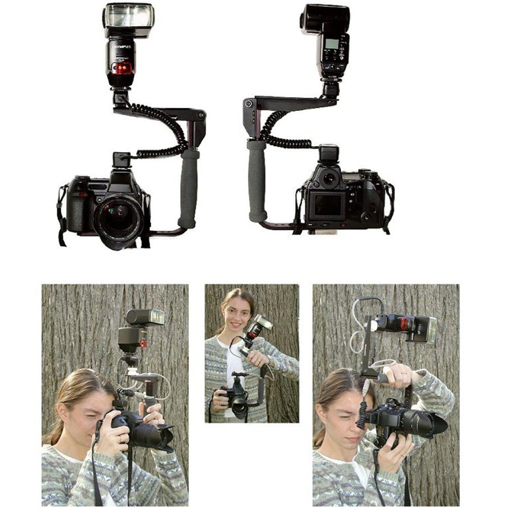 635 U-shaped Reversible Rotating Flash Bracket Handheld Stabilizer Grip for Camera Camcorder Mini DV