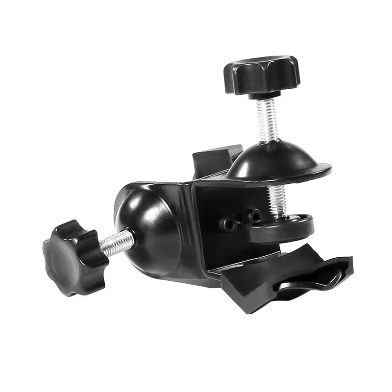 J002 Flash / Camera Clamp Mount with Ball Head, 1 / 4" Screw Photography Light Heavy Duty Double U-Shape Clip Adapter