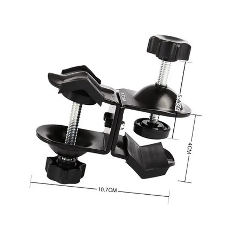 J002 Flash / Camera Clamp Mount with Ball Head, 1 / 4" Screw Photography Light Heavy Duty Double U-Shape Clip Adapter
