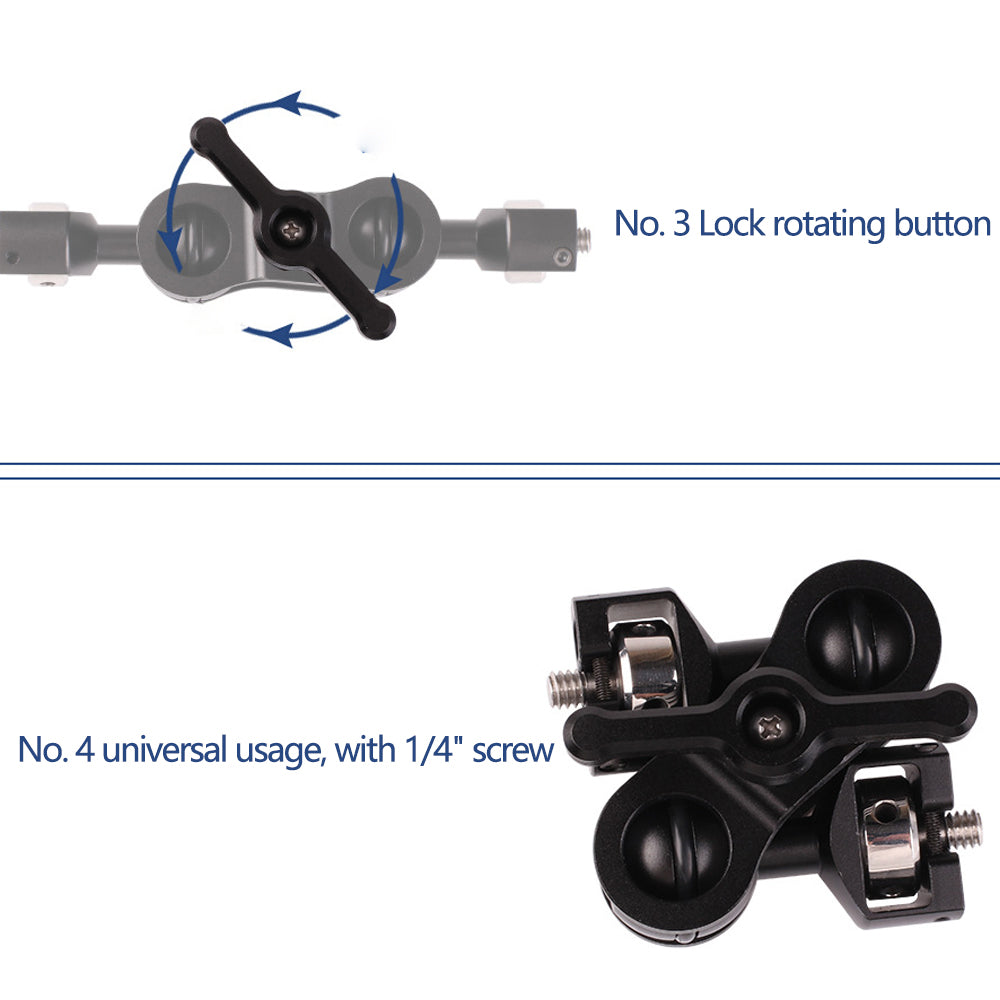 H030 RT35 Universal Monitor Magic Arm Adapter Mobile Phone Tablet Rotating Holder Mount for Live Streaming