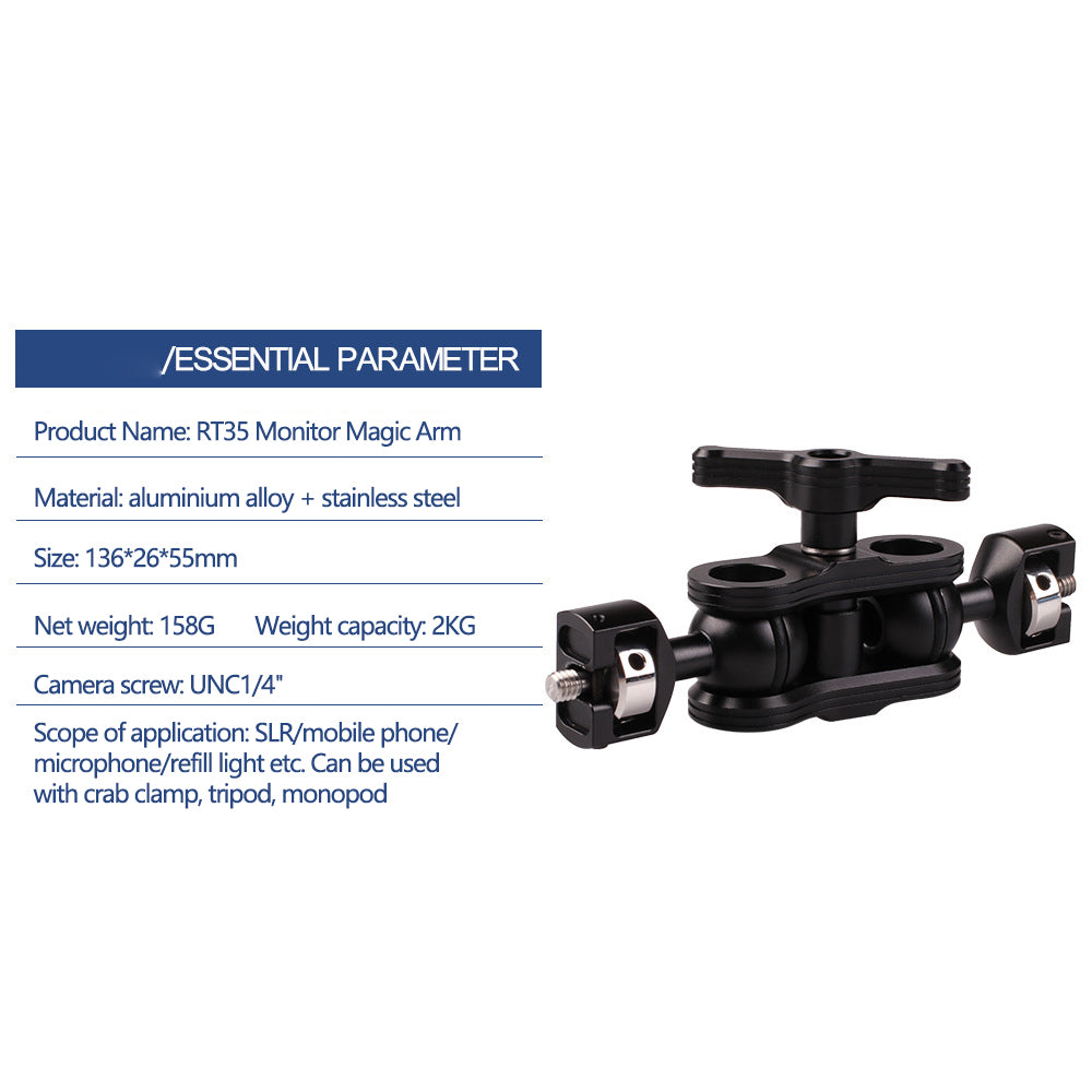 H030 RT35 Universal Monitor Magic Arm Adapter Mobile Phone Tablet Rotating Holder Mount for Live Streaming