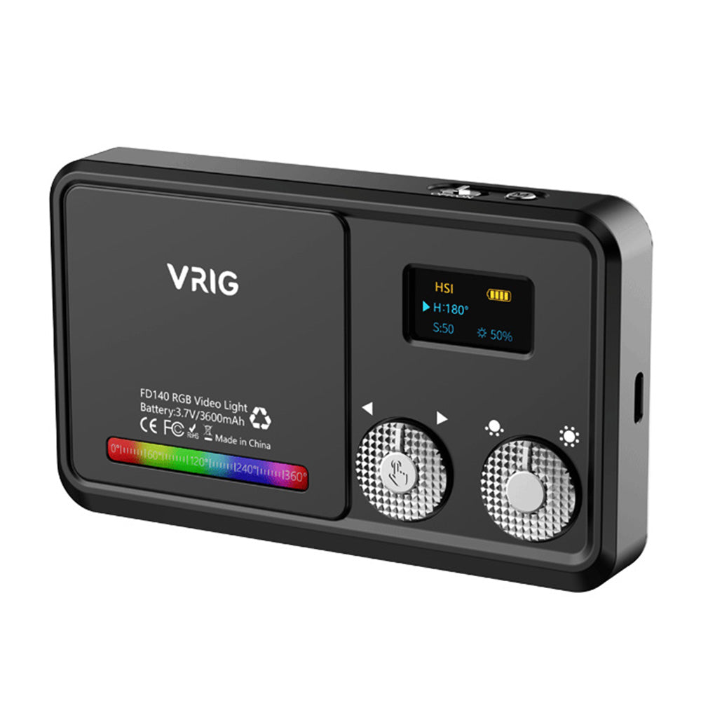 VRIG FD 140 RGB Fill Light for Photography Rotary Button Adjustable Pocket Light Full Screen Portable RGB Fill Light