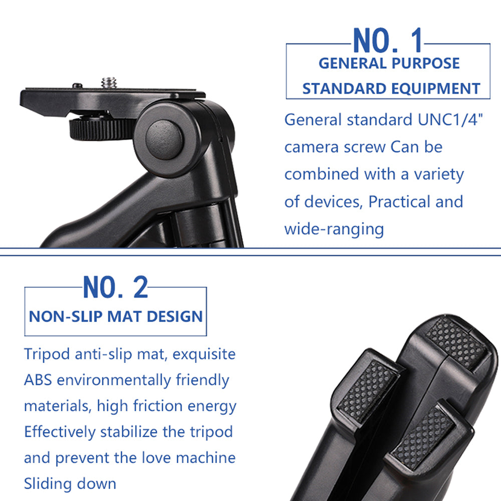 A003 ABS Plastic Desktop Tripod Folding Bracket Action Camera Grip Handle for GoPro