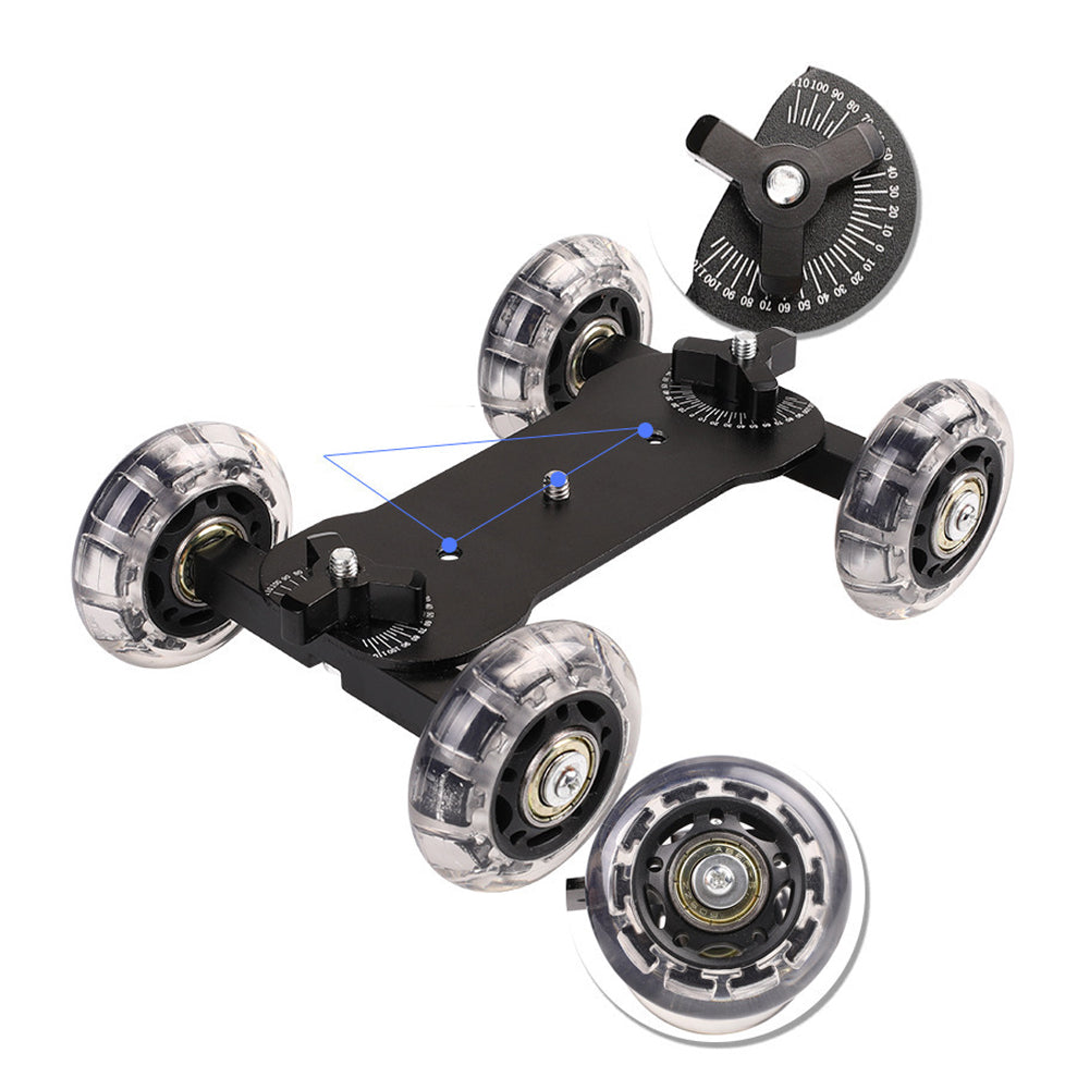 H024 For Canon 5D2 / 7D / 60D DLSR Camera Camcorder Photography Silent Sliding Rail Desktop Mini Camera Rail Car - Blue