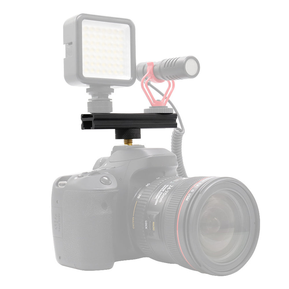 E047 10cm Aluminum Alloy Camera Hot Shoe Mount Extended Rail Slider for Flash LED Light Microphone
