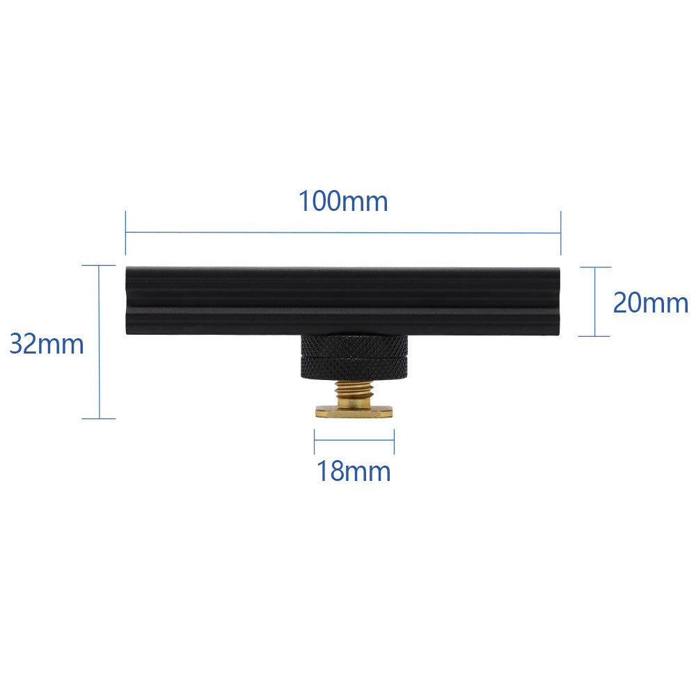 E047 10cm Aluminum Alloy Camera Hot Shoe Mount Extended Rail Slider for Flash LED Light Microphone