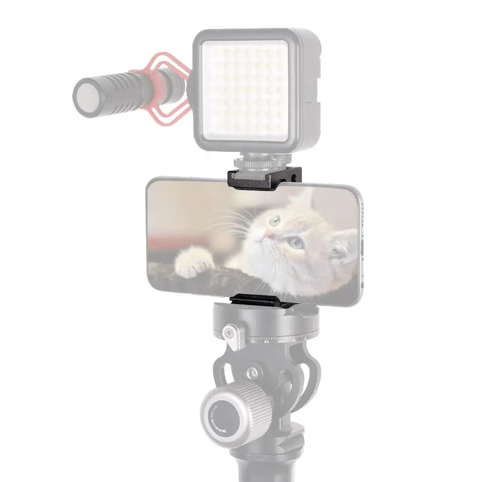 D042 Cold Shoe Adjustable Clamp Metal Phone Holder Bracket Tripod Mount Adapter