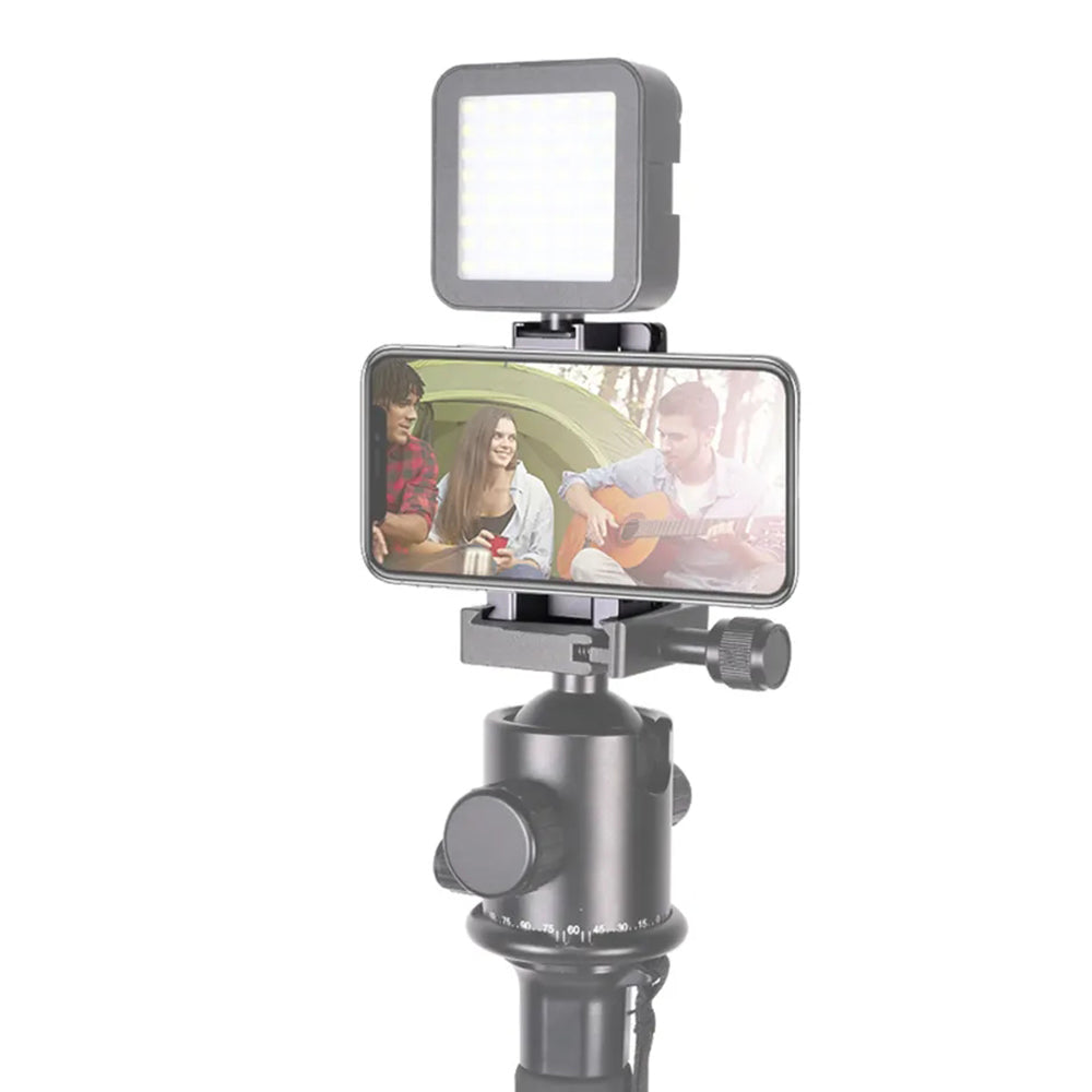 Z043 Mobile Phone Holder Quick Release Plate Tripod Mount Adapter with Cold Shoe