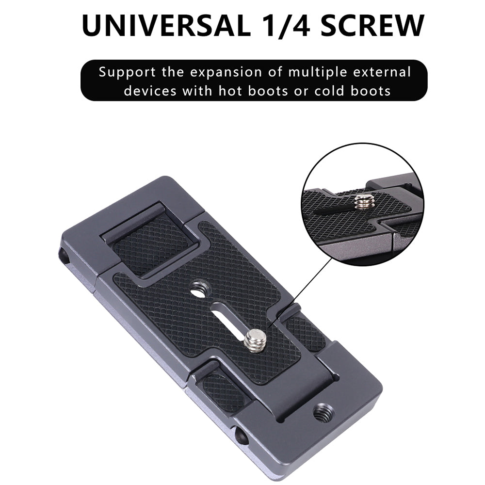 Z043 Mobile Phone Holder Quick Release Plate Tripod Mount Adapter with Cold Shoe