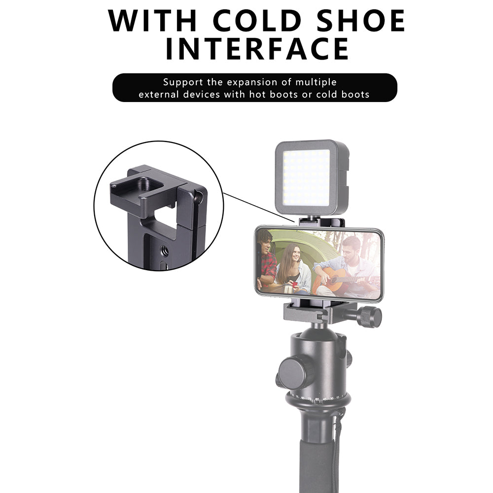 Z043 Mobile Phone Holder Quick Release Plate Tripod Mount Adapter with Cold Shoe