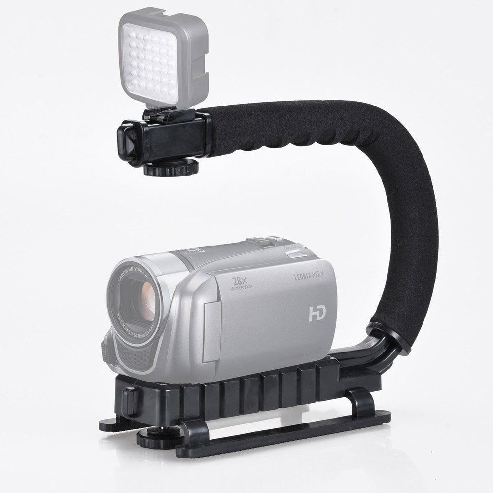 H001 Outdoor Camera Shooting Sponge Handle Stabilizer Fill Light Mount Bracket ABS Handheld U-shape DV Stand