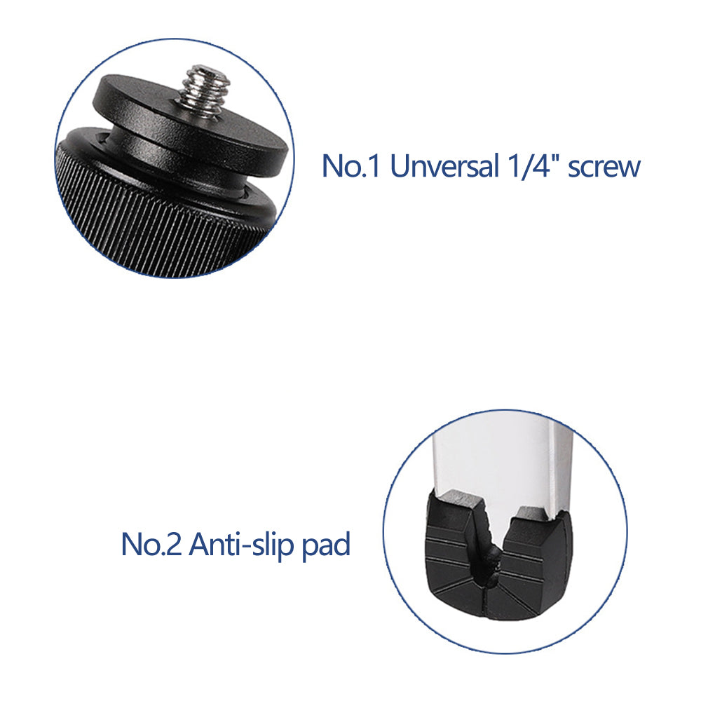 A036 Portable Aluminum Alloy DSLR Camera Phone Stand 1 / 4 Screw Foldable Desktop Support Tripod