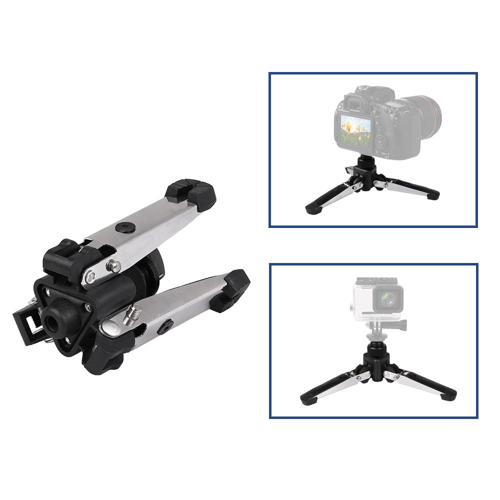 A036 Portable Aluminum Alloy DSLR Camera Phone Stand 1 / 4 Screw Foldable Desktop Support Tripod