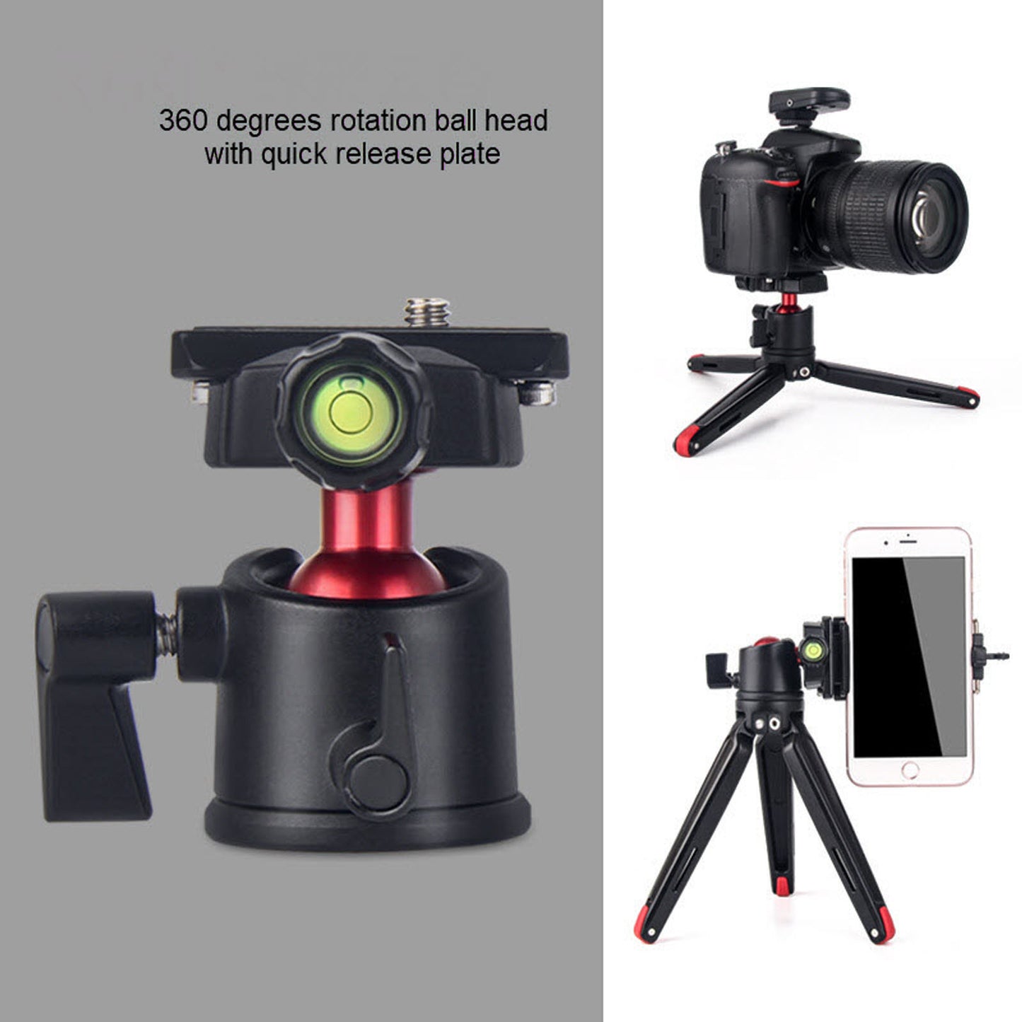3308 360 Degree Rotating Panoramic Ball Head for DSLR Camera Tripod Monopod with 1 / 4 to 3 / 8 Adapter