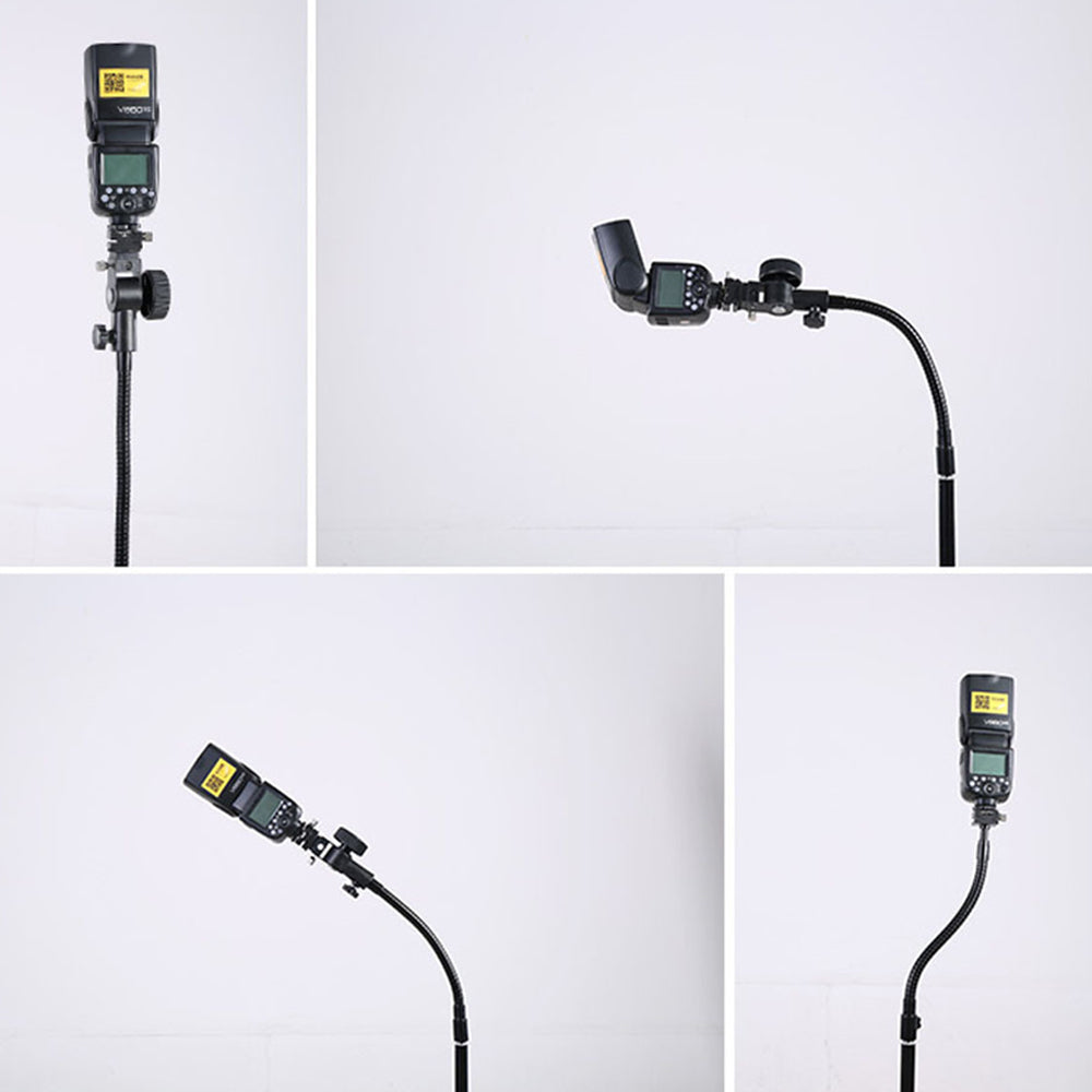 J013 Universal SLR Camera Holder Adapter with 1 / 4" Screw Metal Flash Stand Bracket Horizontal Arm