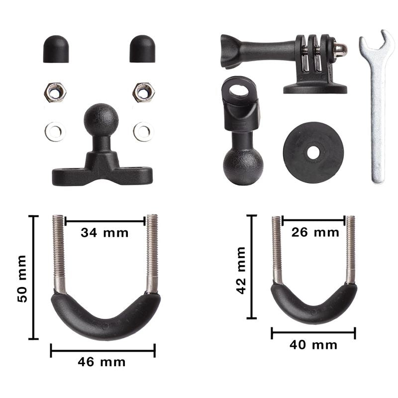 Uniqkart for GoPro Motorcycle Bicycle Holder Handlebar Mount Bracket Action Camera Accessories