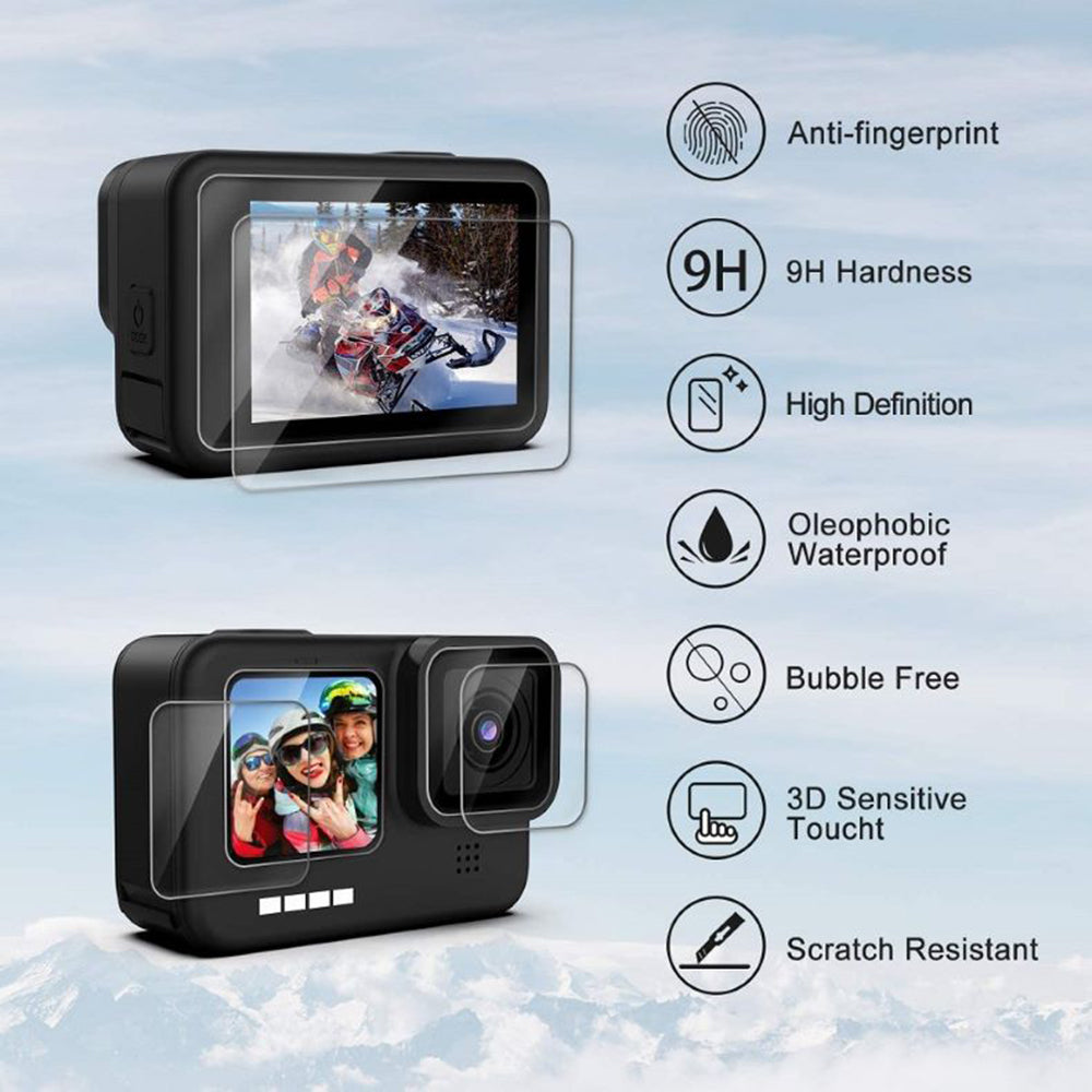 30m Underwater IP68 Waterproof Case for GoPro Hero 11 / 10 / 9 Silicone Cover Storage Bag Tempered Glass Film Set