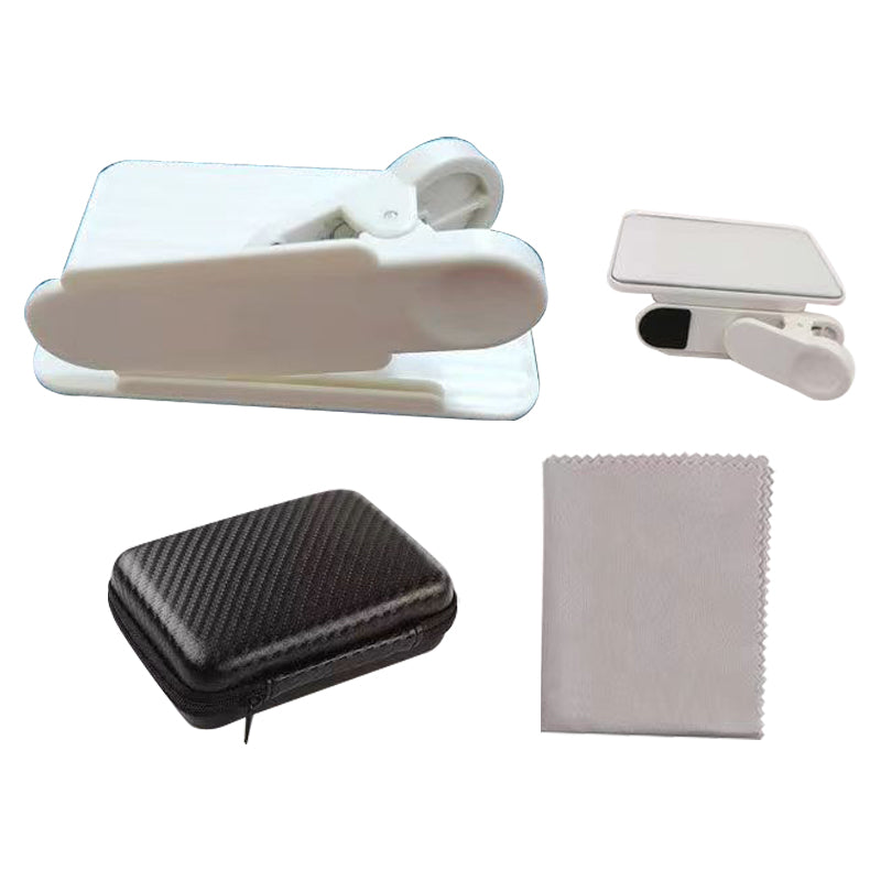 Mobile Phone Photography Reflection Mirror Outdoor Travel Photo Reflection Effect Auxiliary Tool with Clip for Cell Phone - White