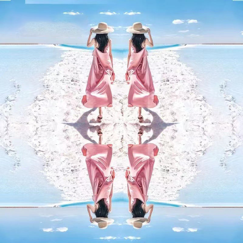 Mobile Phone Photography Reflection Mirror Outdoor Travel Photo Reflection Effect Auxiliary Tool with Clip for Cell Phone - White