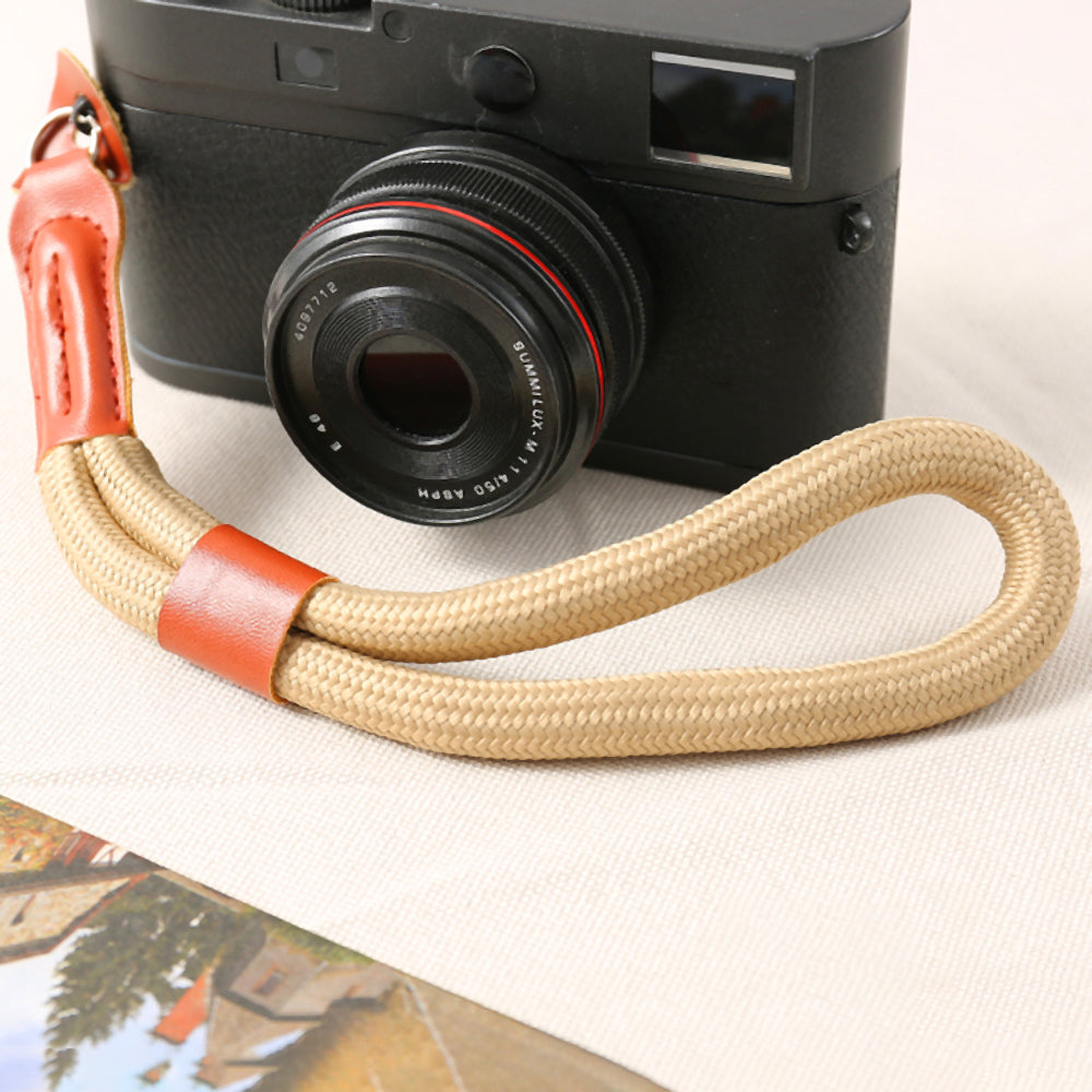 SZ02 SLR Camera Hand Strap Camera Carrying Lanyard Anti-lost Braided Wrist Rope - Khaki