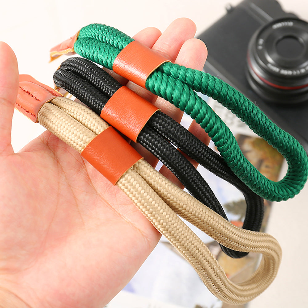 SZ02 SLR Camera Hand Strap Camera Carrying Lanyard Anti-lost Braided Wrist Rope - Khaki