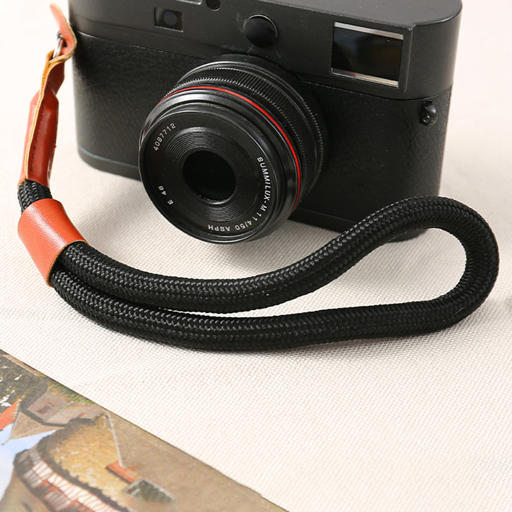 SZ02 SLR Camera Hand Strap Camera Carrying Lanyard Anti-lost Braided Wrist Rope - Black