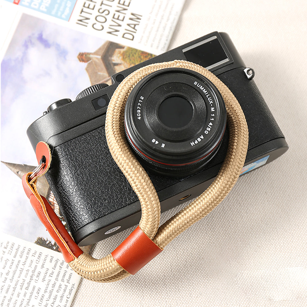 SZ02 SLR Camera Hand Strap Camera Carrying Lanyard Anti-lost Braided Wrist Rope - Black