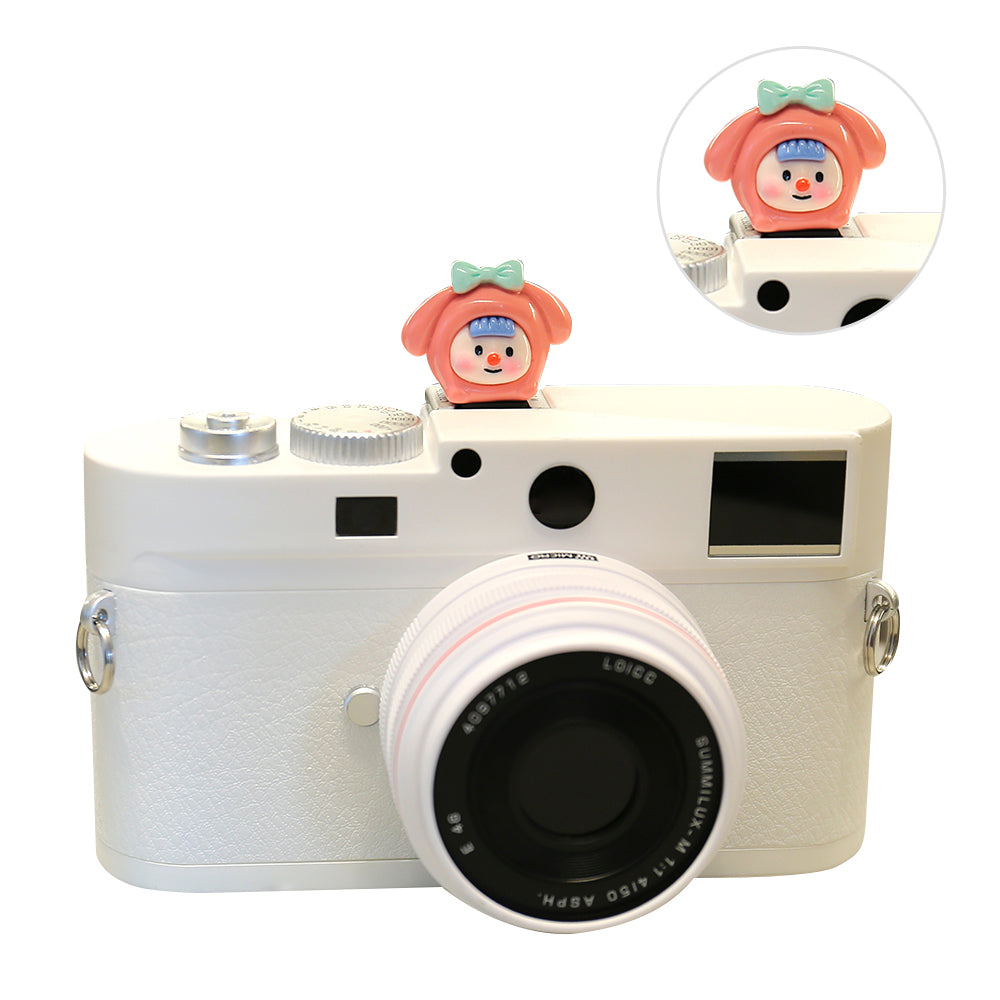 Resin+PVC Cute Cartoon Hot Shoe Protection Cover SLR Camera Dustproof Hot Shoe Cap - Animal Girl / Orange Red