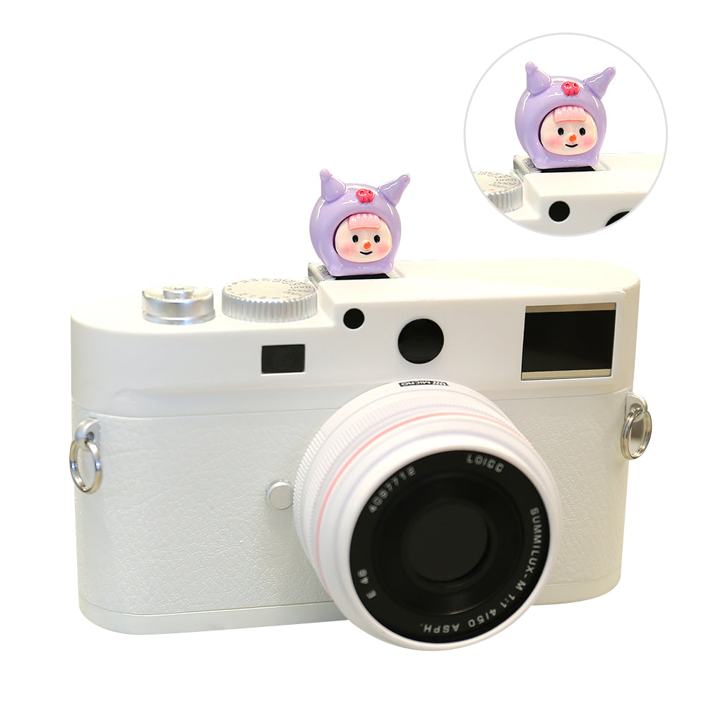 Resin+PVC Cute Cartoon Hot Shoe Protection Cover SLR Camera Dustproof Hot Shoe Cap - Animal Girl / Purple