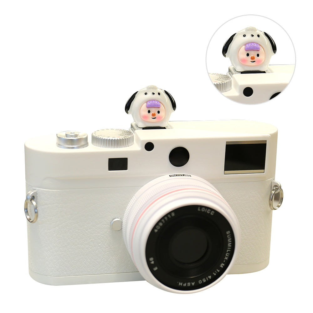 Resin+PVC Cute Cartoon Hot Shoe Protection Cover SLR Camera Dustproof Hot Shoe Cap - Animal Girl / White