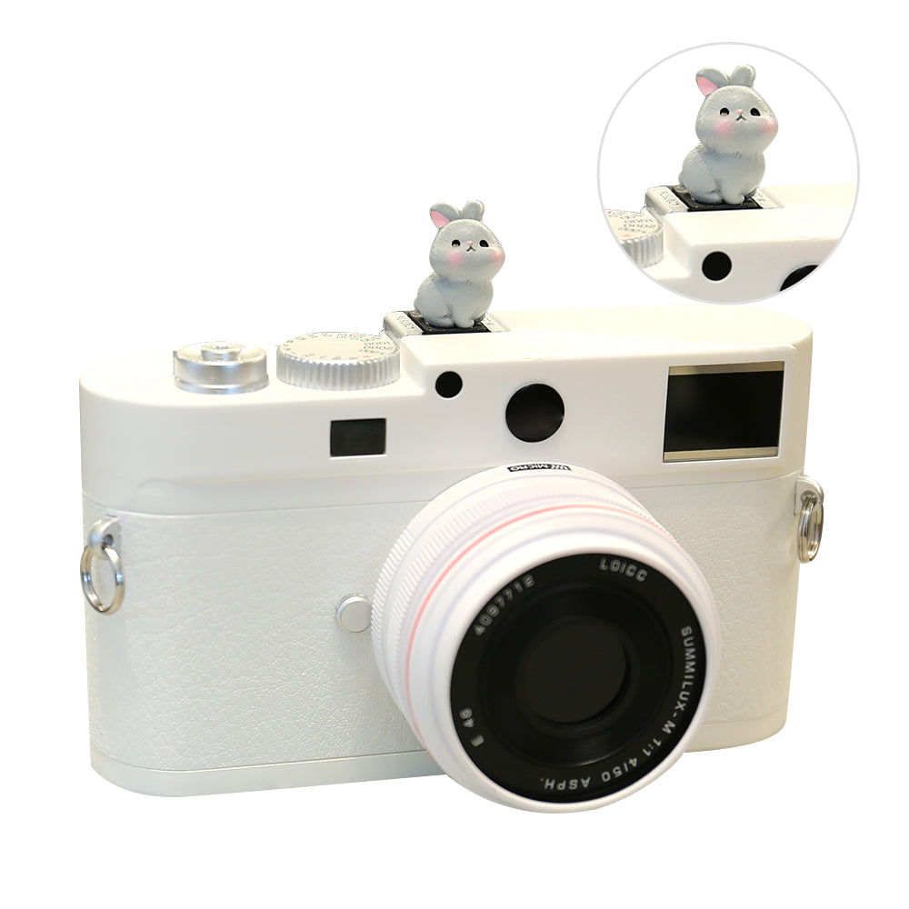 Resin+PVC Cute Cartoon Hot Shoe Protection Cover SLR Camera Dustproof Hot Shoe Cap - Grey Rabbit