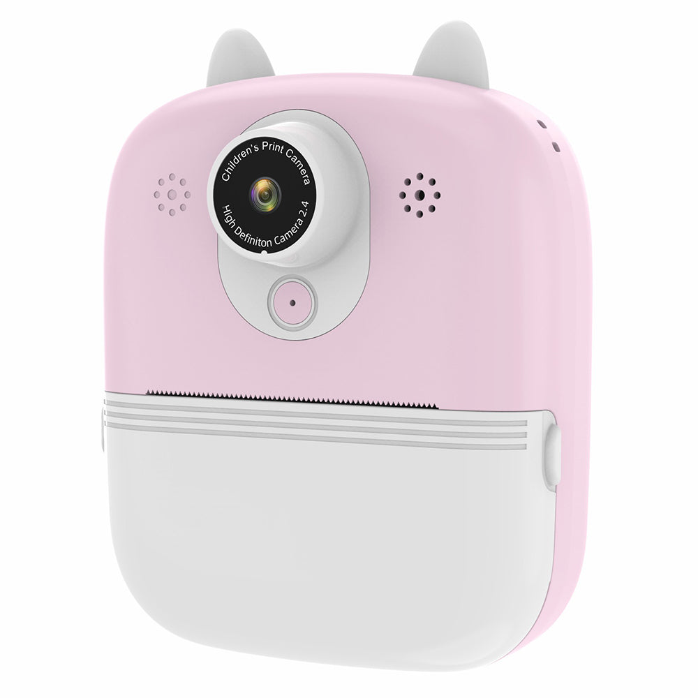 P2 2.4-inch HD Dual-Lens Camera Photo / Video Instant Camera Multifunction Children Printer Camera (with 32G Memory Card + Card Reader) - Pink